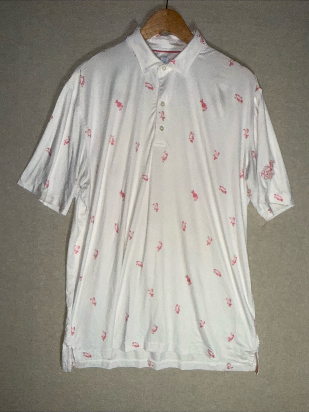 Johnnie-o Featherweight White TouTou Toucan Golf Polo Shirt